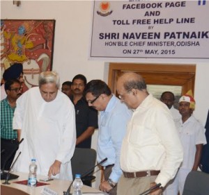 Chief Minister Naveen Patnaik launches the Facebook page and a helpline number of the vigilance department