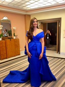 Sonam Kapoor, before heading out for the red carpet