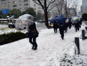 snow hits Japan