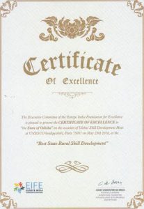 Best State Rural Skill Development award