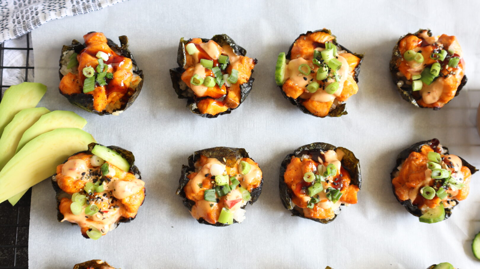 Baked Salmon Sushi Cups
